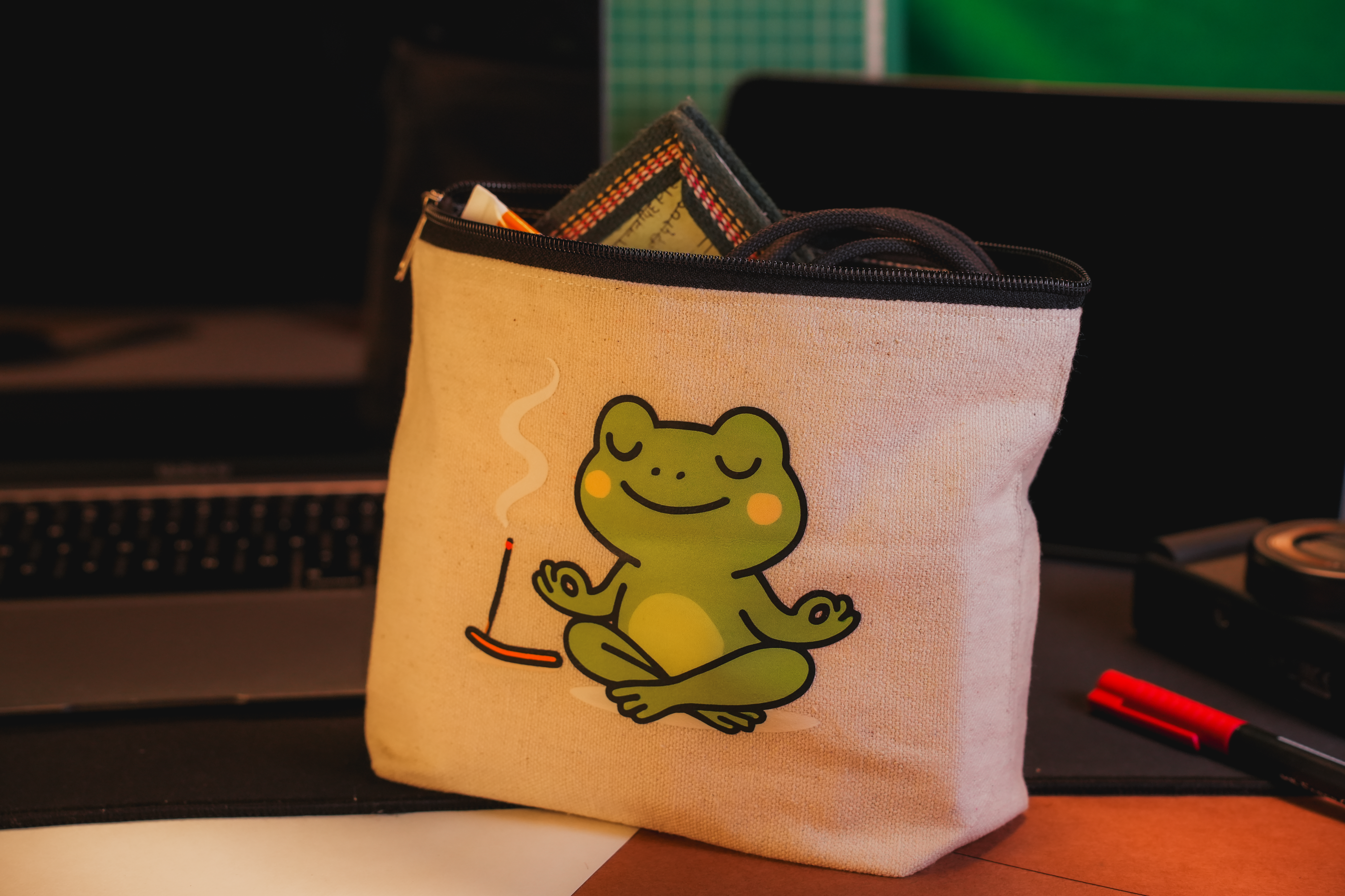 Zen Frog Tech Pouch
